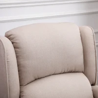 HOMCOM Heated Massage Reclining Armchair Thick Sponge Padded Linen Upholstery Metal Wood Frame Home Luxury Relaxation Beige(m-8)