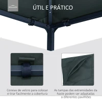 Outsunny Toldo de Substituição de 3x3m para Pérgola de Jardim com 8 Orifícios de Drenagem e Ventilação Cinza(m-5)