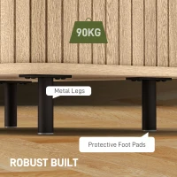 HOMCOM Bedside Table, Nordic Side Table with Roller Shutter Style Sliding Doors and Metal Legs for Bedroom, Living Room, Oak Tone(m-7)