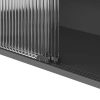 Bartisch mit LED, Stauraum und 138-204cm Teleskop für moderne Zuhause Gäste Schwarz(m-8)