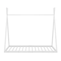 Letto per bambini con forma a triangolo, senza materasso，90×200 cm, Bianco(m-2)