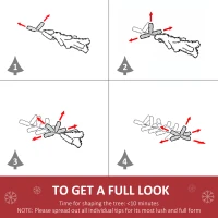 HOMCOM Zestaw 2 Mini Choinek Świątecznych z Oświetleniem LED, Szyszkami i Czerwonymi Jagodami, Zielony PVC, Ø33 x 75 cm(m-7)