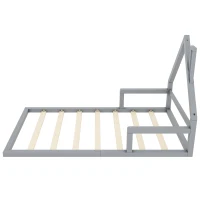 Lits d'enfant en forme de maison 90x200cm,sans matelas, Gris(m-8)