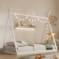 Letto per bambini con forma a triangolo, senza materasso，90×200 cm, Bianco(m-5)