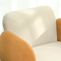 HOMCOM Poltrona Sala de Estar Poltrona para Dormitório com Apoio para os Braços e Pés de Madeira 72x87x82 cm Bege e Ocre(m-9)
