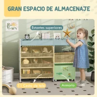 AIYAPLAY Organizador Infantil con 11 Cestas Extraíbles Compartimentos y Láminas de Pegatinas 105x30x80 cm Blanco(m-4)