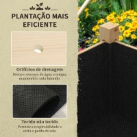 Outsunny Mesa de Cultivo de Madeira Horta Elevada 115x55x80 cm com Tecido não Tecido para Cultivo de Plantas Verduras Flores Madeira(m-6)