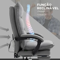 Vinsetto Cadeira de Escritório com 6 Pontos de Massagem e 5 Modos Reclinável com Função de Aquecimento 66x74x114-121,5 cm Cinza(m-5)