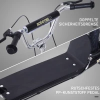 HOMCOM Hulajnoga dla dzieci 16/12 cali dzieci hulajnoga miejska roller regulowana czarna(m-7)