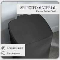 HOMCOM 12L Modern Boxy Metal Home Kitchen Bin - Black(m-6)