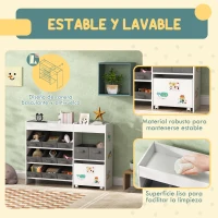AIYAPLAY Organizador Infantil con 11 Cestas Extraíbles Compartimentos y Láminas de Pegatinas 105x30x80 cm Blanco(m-5)