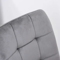 HOMCOM Set Of 2 Armless Flannelette Dining Chairs Home Seat w/ Metal Frame Padding Foot Pads Comfort Support Stylish Office Grey(m-8)