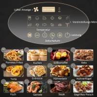 HOMCOM Frytkownica powietrzna 4L, 12 programów, temperatury 80-200° C, Antyadhezyjna, Czarna(m-4)