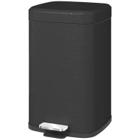 HOMCOM 20L Modern Boxy Metal Home Kitchen Bin - Black(m-11)