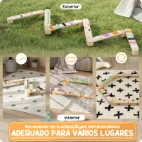 AIYAPLAY Traves de Equilíbrio Jogo de Equilíbrio de Madeira para Crianças acima de 3 Anos para Interior e Exterior Multicor(m-8)