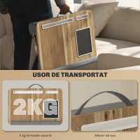 HOMCOM Suport pentru Laptop de 15,6" cu Spațiu pentru Mouse și Încheieturi, Suport PC Portabil, 55,5x37x9 cm, Lemn Natural(m-6)