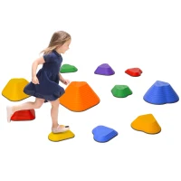 AIYAPLAY 11PCs Heart-Shaped Kids Stepping Stones Balance & Motor Skills, Multicoloured(m-1)