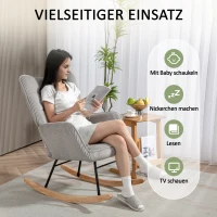 HOMCOM Schommelstoel met Beukenhouten Glijders, Dikke Bekleding, Donkergroen, tot 120 kg(m-6)