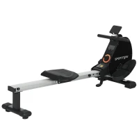 SPORTNOW Folding Rowing Machine, 16-Level Magnetic Rower Machine with Dual Aluminium Slid Rail and LCD Monitor, Vertical Storage, for Home Gym Cardio Training, 150kg Weight Capacity(m-1)