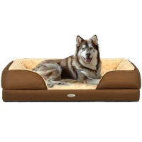 PawHut Calming Dog Bed Pet Mattress w/ Removable Cover, Anti-Slip Bottom, for Large Dogs, 120L x 80W x 22Hcm - Brown(m-1)