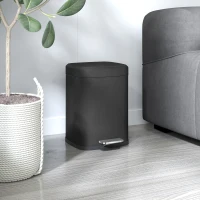 HOMCOM 12L Modern Boxy Metal Home Kitchen Bin - Black(m-8)