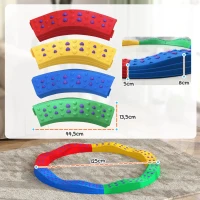 AIYAPLAY Traves de Equilíbrio para Crianças Jogo de Equilíbrio de 8 Peças em Forma de Arco Base Antiderrapante  Ø125x8 cm Multicor(m-3)