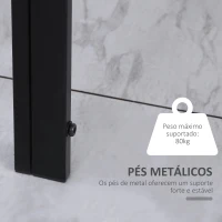 HOMCOM Mesa Sala de Jantar de Cristal Mesa Retangular para 4-6 pessoas com Pés de Metal Multifuncional 120x60x75 cm Preto(m-5)
