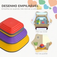 AIYAPLAY Jogo de Equilíbrio para Crianças Empilhável de 6 Peças Antiderrapante para Interior e Exterior Multicor(m-5)