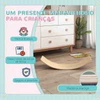 AIYAPLAY Tábua de Equilíbrio para Crianças Tábua Curva de Madeira Carga 50 kg para Treino Sensorial Equilíbrio 90x29x19 cm Madeira(m-6)