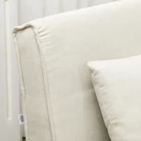 HOMCOM Poltrona 2 em 1 Sofá Cama Individual Dobrável com Encosto Ajustável e Almofada Carga 125 kg 90x78x79 cm Bege(m-8)