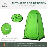 Outsunny Shower Tent, Pop Up Toilet Tent Privacy Tent, Outdoor Changing Dressing Bathing Shelter with Portable Carrying Bag and Removable Floor, for Camping Travel Fishing Hiking, Green(m-5)
