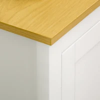 HOMCOM Buffet meuble de rangement avec 3 portes 2 étagères réglables plateau aspect bois clair 120 x 40 x 70 cm blanc(m-9)