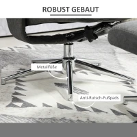 HOMCOM Relaxfauteuil met Voetenbank, Verstelbare Rugleuning, Fluweelachtig, Tot 150 kg, Antraciet(m-6)