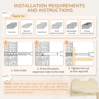 PawHut 4PCs Wall-Mounted Cat Shelves w/ Scratching Post, Hammock, Nest - Beige(m-7)