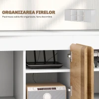 HOMCOM Set Mobilier TV și Dulap Suspendat cu 7 Rafturi și Raft Deschis, Mobilier pentru TV din PAL, 120x41x43,3 cm, Alb(m-6)