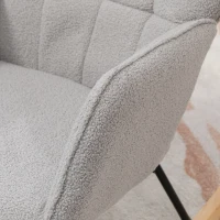HOMCOM Fotoliu Balansoar de Interior Tapițat, Fotoliu Balansoar Relaxant din Blană cu Brațe, 71x98x101 cm, Gri Deshis(m-11)