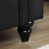 HOMCOM Divano 2 Posti in Stile Chesterfield in Pelle PU con Cuscino Rimovibile, 160x84x80 cm, Nero(m-9)