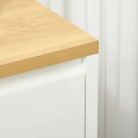 HOMCOM Aparador de Sala de Estar Armário de Armazenamento com 3 Portas e Prateleiras Ajustáveis 120x37x75 cm Branco e Madeira(m-8)