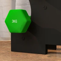 SPORTNOW 2 x 1kg, 2 x 2kg, 2 x 3kg Dumbbells Set with Dumbbell Rack, Hand Weights for Home Gym Training(m-8)