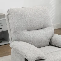 HOMCOM Poltrona Reclinabile 150° max e Imbottita con Poggiapiedi, in Tessuto Effetto Lino, 89x98x101 cm, Grigio Chiaro(m-9)