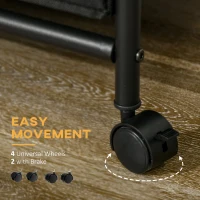 HOMCOM Industrial Hanging Clothes Rail, Clothes Rack with 6 Fabric Drawers, Open Wardrobe Organiser for Hallway, Bedroom and Closet, Rustic Brown(m-6)