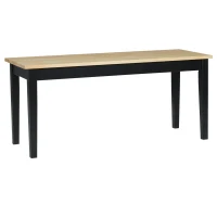 HOMCOM Moderne Sitzbank für 2 Personen, Holzbank, Massivholz, lackiert, Natur+ Schwarz(m-11)