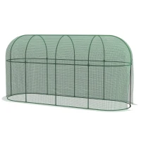 Outsunny Cort De Protectie A Plantelor, Cu Usa Cu Fermoar Si Tarusi De Pamant, Pentru Gradina, Curte, Gazon, Verde(m-11)