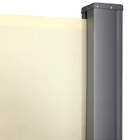 Outsunny Toldo Lateral Retrátil para Terraço Pátio ou Jardim Toldo de Privacidade para Exterior Dobrável 300x180cm Creme(m-8)