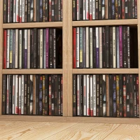HOMCOM Set de 2 Biblioteci cu 12 Rafturi pentru 204 CD-uri/DVD-uri, Bibliotecă Coloană, 21x22,5x88,5 cm, Lemn Natural(m-9)