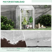Outsunny Invernadero de Jardín Vivero Casero con Puerta Enrollable Cubierta de PE y Marco de Metal para Cultivos Plantas Tomates Terraza Patio 100x80x150 cm Transparente Blanco(m-6)