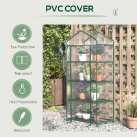 Outsunny 4 Tiers Mini Portable Greenhouse Plant  Grow Shed Metal Frame Transparent Clear Cover 160H x 70L x 50Wcm(m-5)
