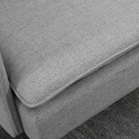 HOMCOM Sofá de 2 Lugares Moderno Estofado em Poliéster com 4 Almofadas Apoio para os Braços e Pés de Aço 139x68x80 cm Cinza(m-8)