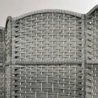 HOMCOM Biombo Dobrável de 6 Painéis Divisor de Ambientes 270x180 cm Ecrã de Privacidade de Polipropileno para Quarto Cinza Misto(m-8)