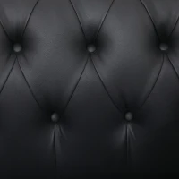 HOMCOM Divano 2 Posti in Stile Chesterfield in Pelle PU con Cuscino Rimovibile, 160x84x80 cm, Nero(m-7)